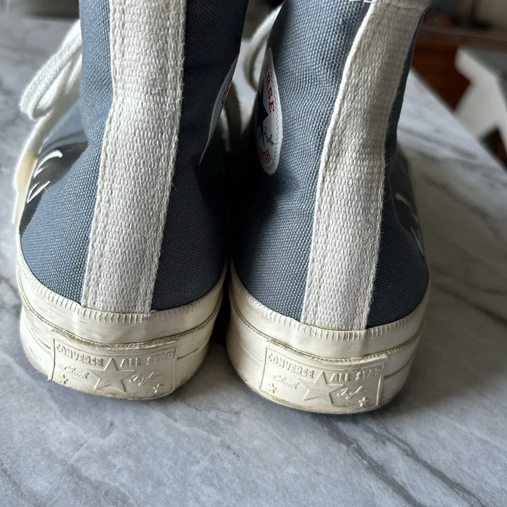 COMME DES GARCONS PLAY x Converse Unisex Chuck Taylor High Top Sneakers gray w6 - Picture 3 of 15